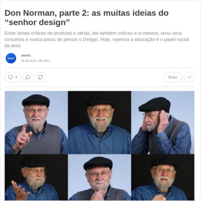 Don Norman, parte 2: as muitas ideias do senhor design