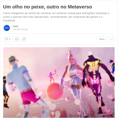 Um olho no peixe, outro no Metaverso