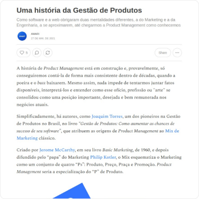 Uma história da Gestão de Produtos