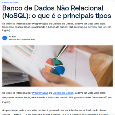 Banco de Dados Não Relacional (NoSQL): o que é e principais tipos